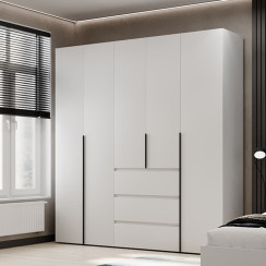 5-door wardrobe with 3 drawers Averon №4 200x220x50 cm White