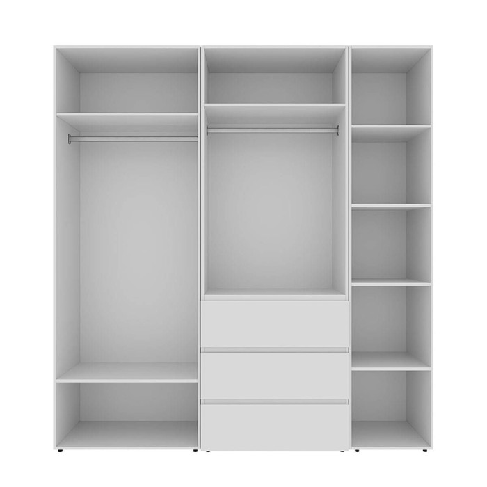 5-door wardrobe with 3 drawers Averon №4 200x220x50 cm White