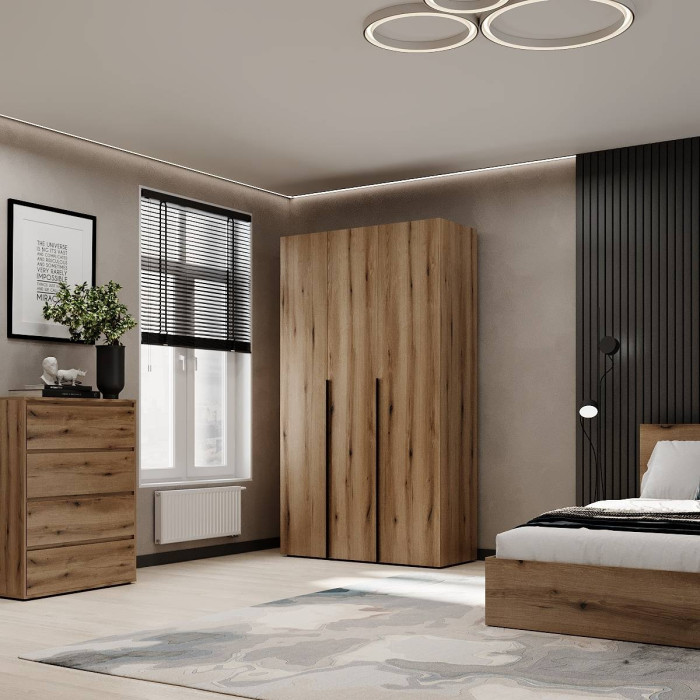 3-door wardrobe Averon №12 120x220x50 cm Oak Evoke Coast