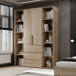 2-door wardrobe with 3 drawers and 10 shelves Averon №9 160x220x50 cm Sonoma Oak