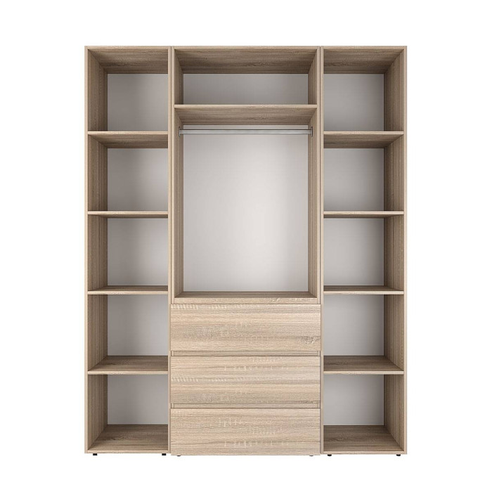 2-door wardrobe with 3 drawers and 10 shelves Averon №9 160x220x50 cm Sonoma Oak