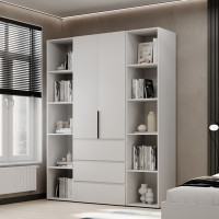 2-door wardrobe with 3 drawers and 10 shelves Averon №9 160x220x50 cm White