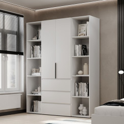 2-door wardrobe with 3 drawers and 10 shelves Averon №9 160x220x50 cm White