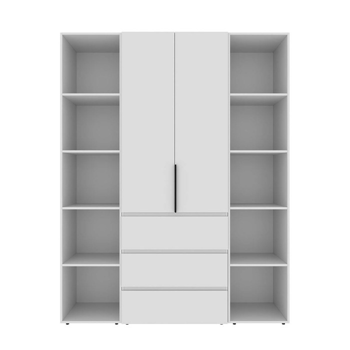 2-door wardrobe with 3 drawers and 10 shelves Averon №9 160x220x50 cm White