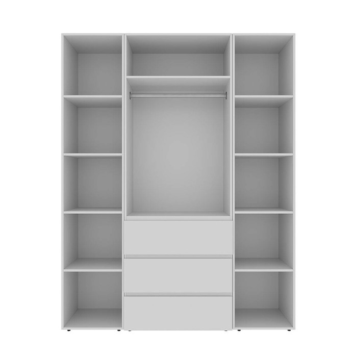 2-door wardrobe with 3 drawers and 10 shelves Averon №9 160x220x50 cm White