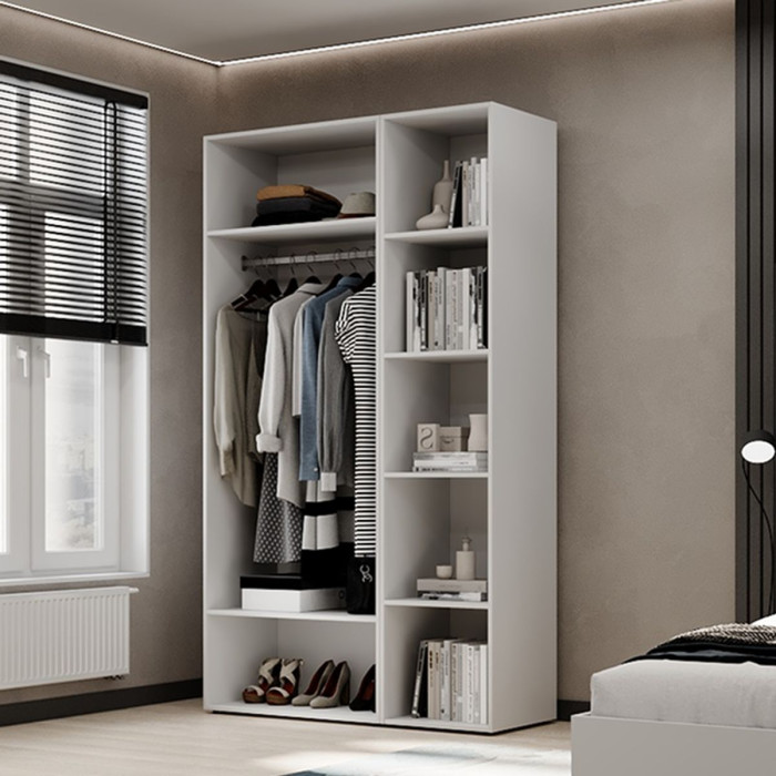 2-door wardrobe with 5 shelves Averon №11 120x220x50 cm White