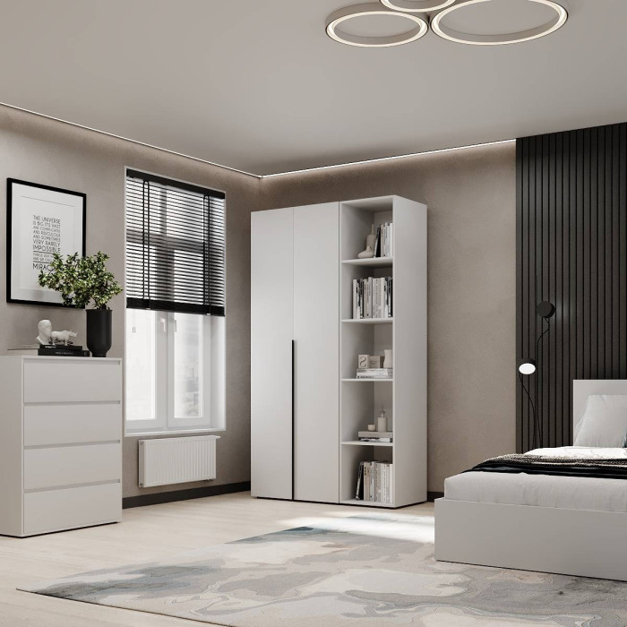 2-door wardrobe with 5 shelves Averon №11 120x220x50 cm White