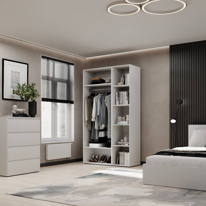 2-door wardrobe with 5 shelves Averon №11 120x220x50 cm White