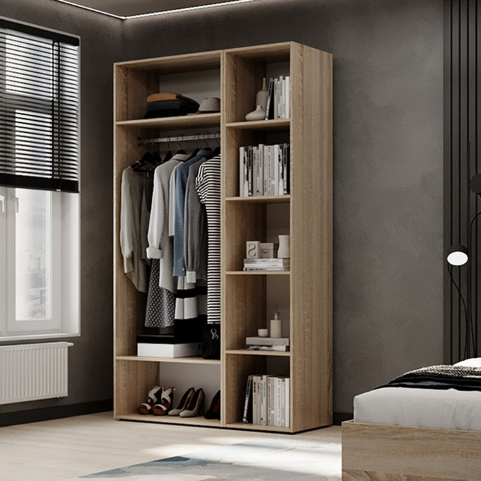 2-door wardrobe with 5 shelves Averon №11 120x220x50 cm Sonoma Oak