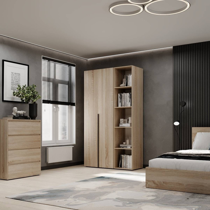 2-door wardrobe with 5 shelves Averon №11 120x220x50 cm Sonoma Oak