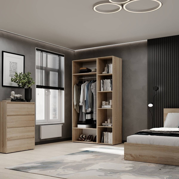 2-door wardrobe with 5 shelves Averon №11 120x220x50 cm Sonoma Oak