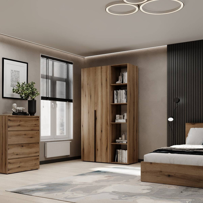 2-door wardrobe with 5 shelves Averon №11 120x220x50 cm Oak Evoke Coast