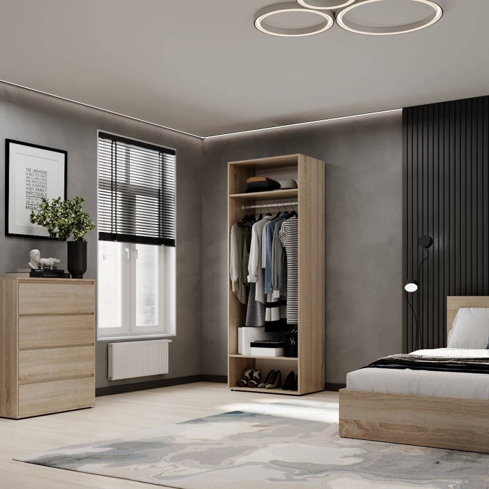 2-door wardrobe with clothes rail Averon №21 80x220x50 cm Sonoma Oak