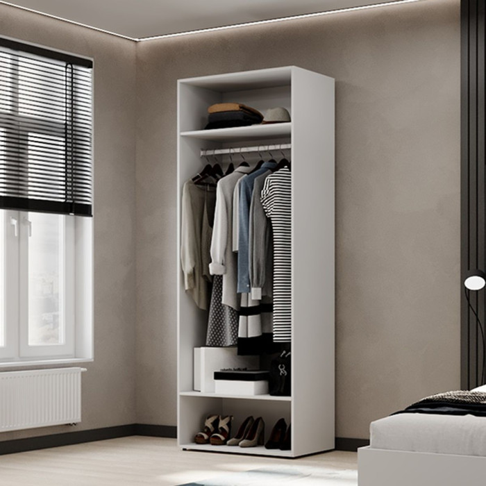 2-door wardrobe with clothes rail Averon №21 80x220x50 cm White