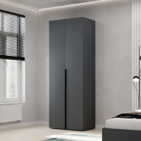 2-door wardrobe with clothes rail Averon №21 80x220x50 cm Graphite