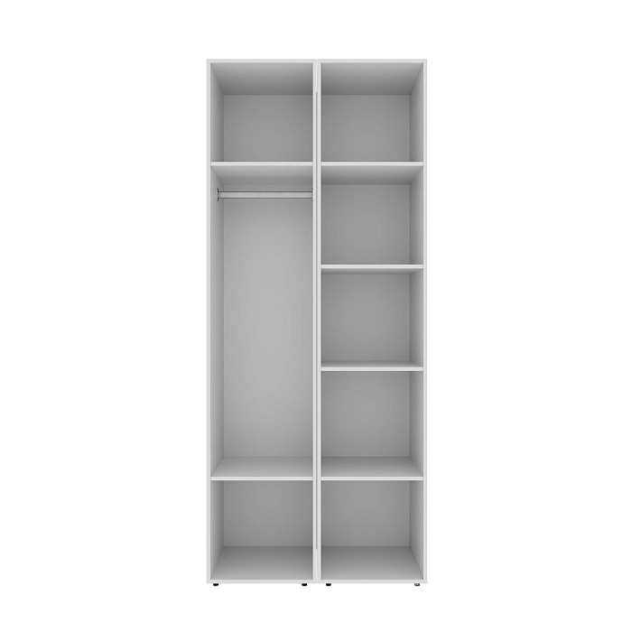 2-door wardrobe with hanging rail and shelves Averon №13 80x220x50 cm White