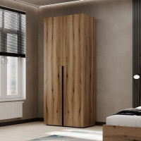 2-door wardrobe with hanging rail and shelves Averon №13 80x220x50 cm Oak Evoke Coast