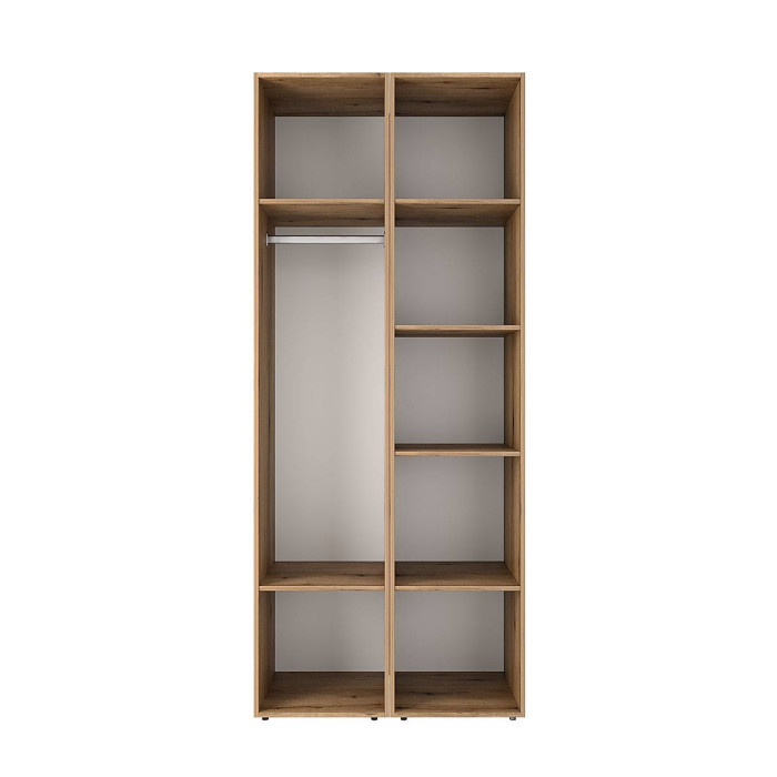 2-door wardrobe with hanging rail and shelves Averon №13 80x220x50 cm Oak Evoke Coast