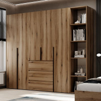 5-door wardrobe with 3 drawers and 5 shelves Averon №14 240x220x50 cm Oak Evoke Coast