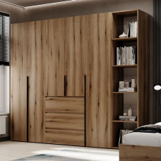 5-door wardrobe with 3 drawers and 5 shelves Averon №14 240x220x50 cm Oak Evoke Coast