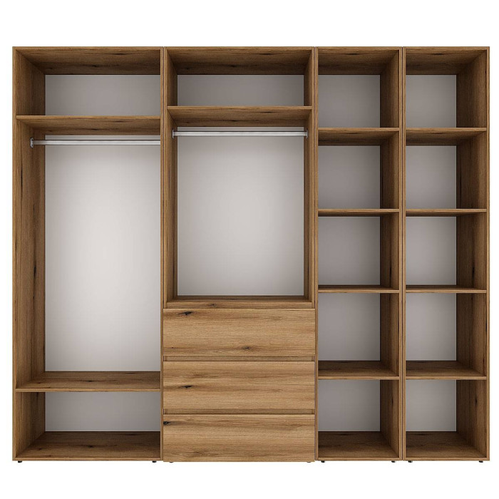 5-door wardrobe with 3 drawers and 5 shelves Averon №14 240x220x50 cm Oak Evoke Coast