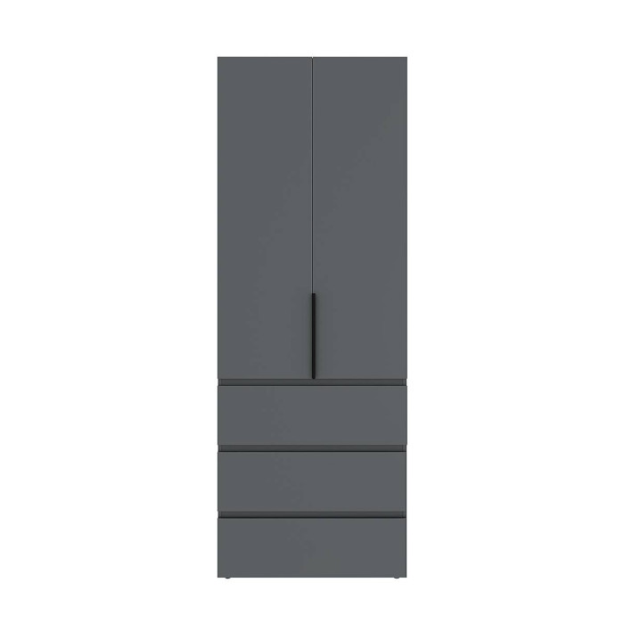 5-door wardrobe with 3 drawers and 5 shelves Averon №14 240x220x50 cm Graphite