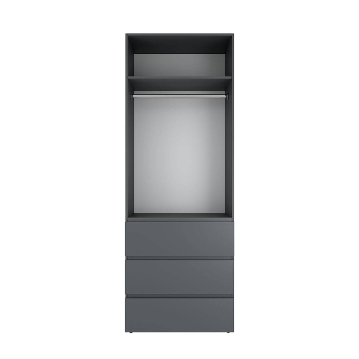 5-door wardrobe with 3 drawers and 5 shelves Averon №14 240x220x50 cm Graphite