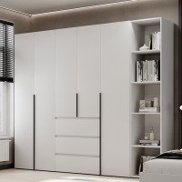 5-door wardrobe with 3 drawers and 5 shelves Averon №14 240x220x50 cm White