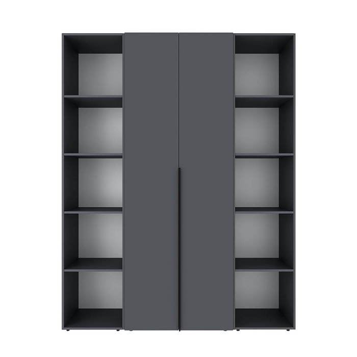 2-door wardrobe with 10 shelves Averon №15 160x220x50 cm Graphite