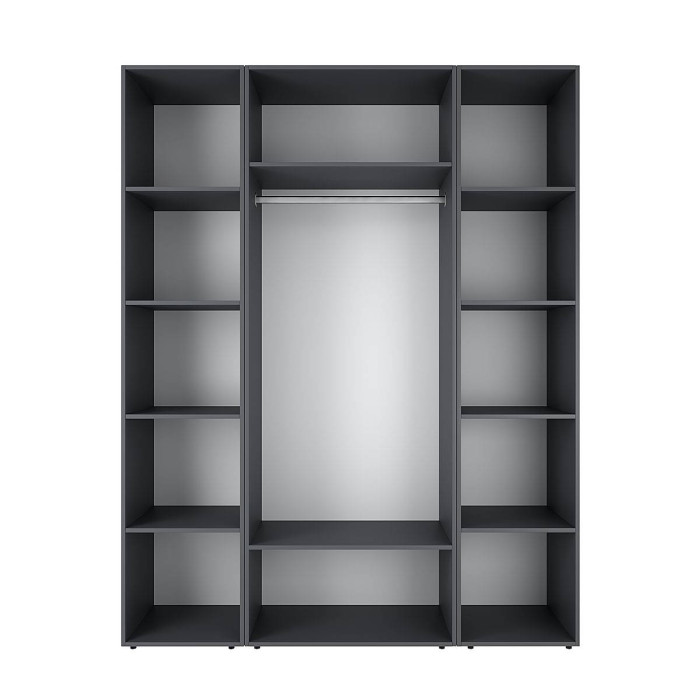 2-door wardrobe with 10 shelves Averon №15 160x220x50 cm Graphite