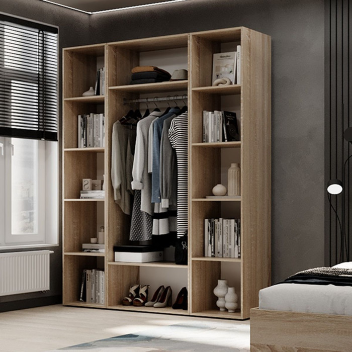 2-door wardrobe with 10 shelves Averon №15 160x220x50 cm Sonoma Oak
