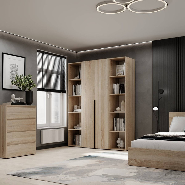 2-door wardrobe with 10 shelves Averon №15 160x220x50 cm Sonoma Oak
