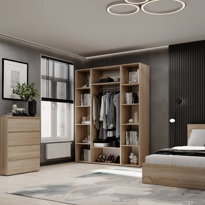 2-door wardrobe with 10 shelves Averon №15 160x220x50 cm Sonoma Oak
