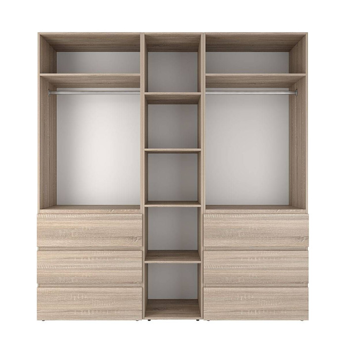4-door wardrobe with 6 drawers and 5 shelves Averon №6 200x220x50 cm Sonoma Oak