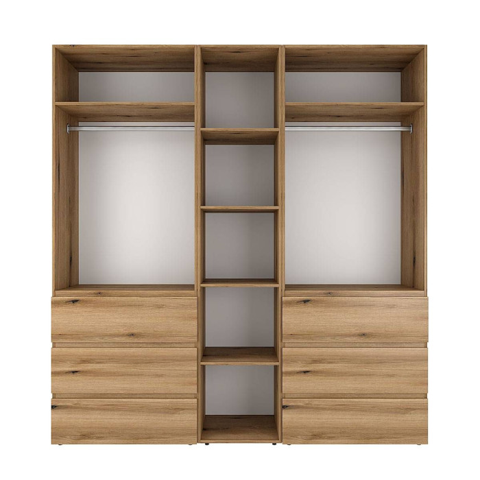4-door wardrobe with 6 drawers and 5 shelves Averon №6 200x220x50 cm Oak Evoke Coast