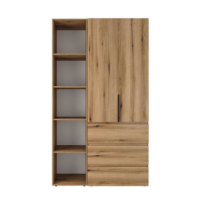 2-door wardrobe with 3 drawers and 5 shelves Averon No. 7 120x220x50 cm Oak Evoke Coast