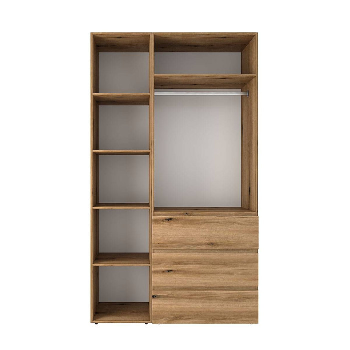 2-door wardrobe with 3 drawers and 5 shelves Averon No. 7 120x220x50 cm Oak Evoke Coast