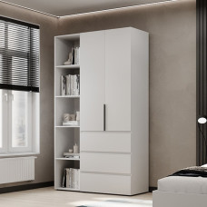 2-door wardrobe with 3 drawers and 5 shelves Averon No. 7 120x220x50 cm White