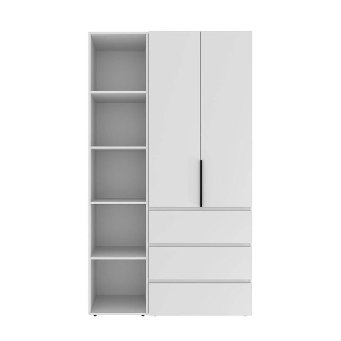 2-door wardrobe with 3 drawers and 5 shelves Averon No. 7 120x220x50 cm White