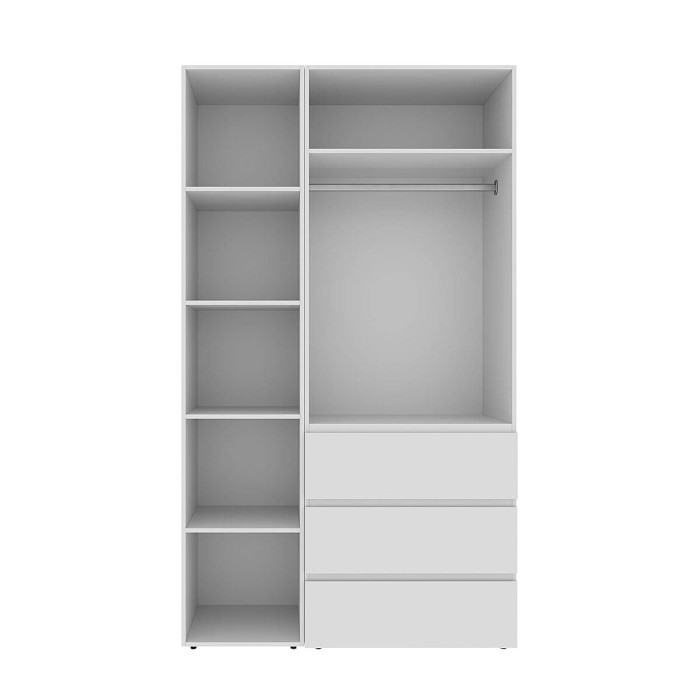 2-door wardrobe with 3 drawers and 5 shelves Averon No. 7 120x220x50 cm White