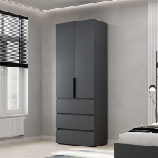 2-door wardrobe with 3 drawers Averon №22 80x220x50 cm Graphite