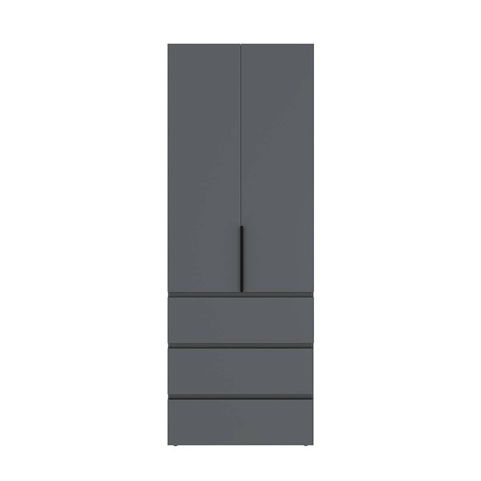 2-door wardrobe with 3 drawers Averon №22 80x220x50 cm Graphite