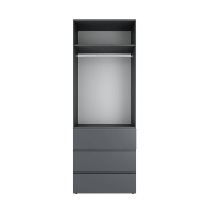 2-door wardrobe with 3 drawers Averon №22 80x220x50 cm Graphite