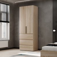2-door wardrobe with 3 drawers Averon №22 80x220x50 cm Sonoma Oak