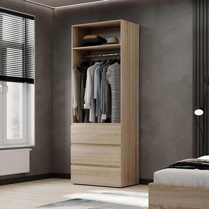 2-door wardrobe with 3 drawers Averon №22 80x220x50 cm Sonoma Oak