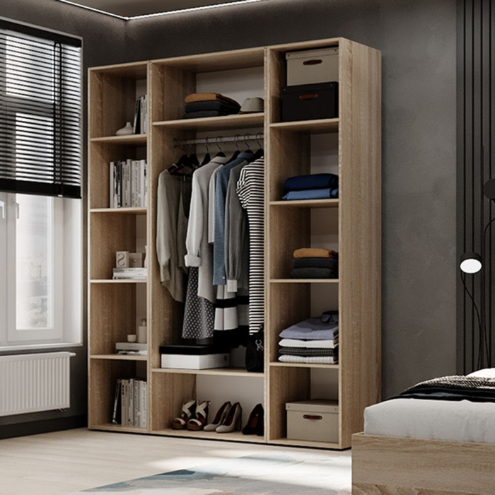 3-door wardrobe with 5 shelves Averon №16 160x220x50 cm Sonoma Oak