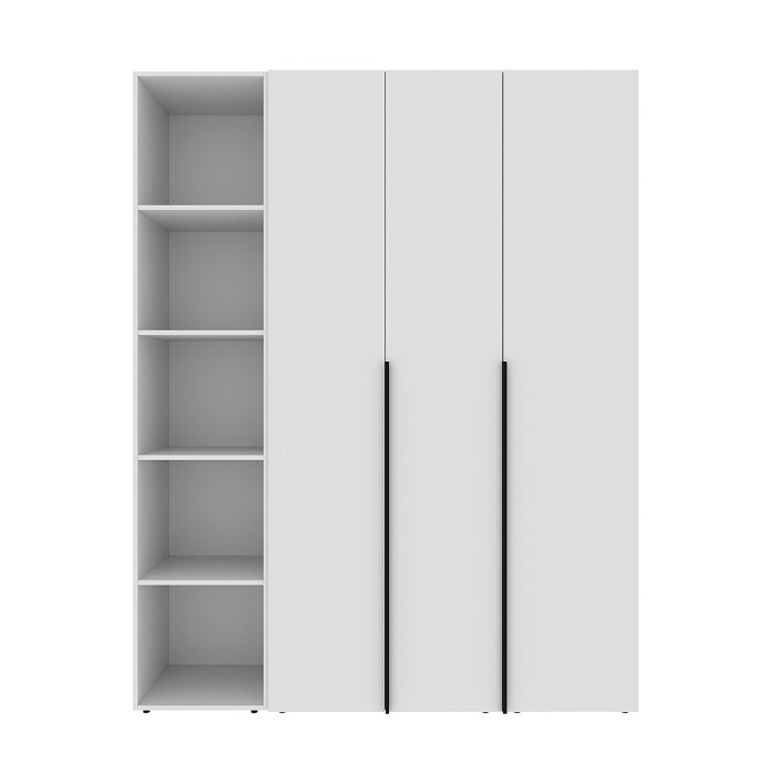 3-door wardrobe with 5 shelves Averon №16 160x220x50 cm White