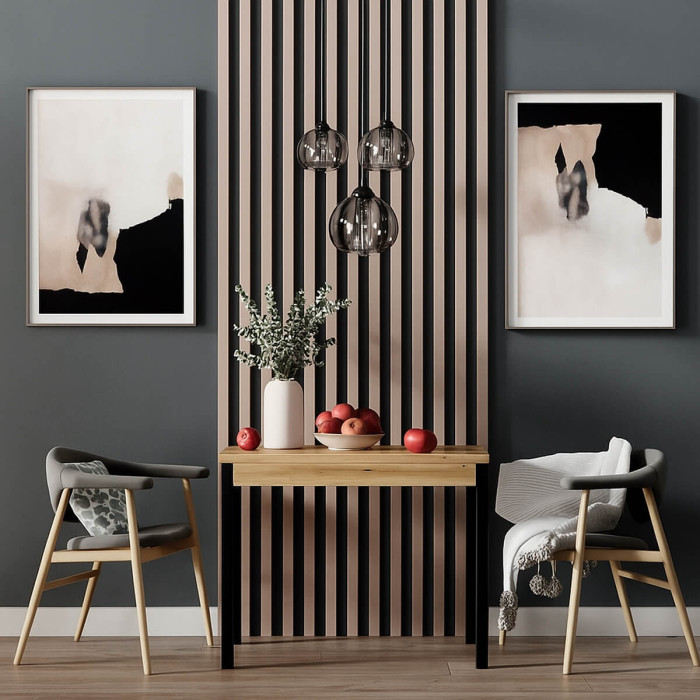 Extendable kitchen table Lunch 90*60/120 Oak Evoke Coast/Black legs