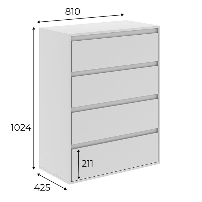 Averon chest of drawers with 4 drawers 81×42×103 cm Grafit