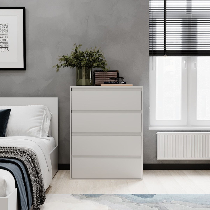 Averon chest of drawers with 4 drawers 81×42×103 cm White